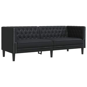 vidaXL Pohovka Čierna 194 x 74,5 x 70,5 cm PVC