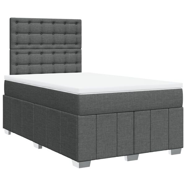 vidaXL Boxspring posteľ s matracom tmavosiv&yacute; 120x200 cm l&aacute;tka