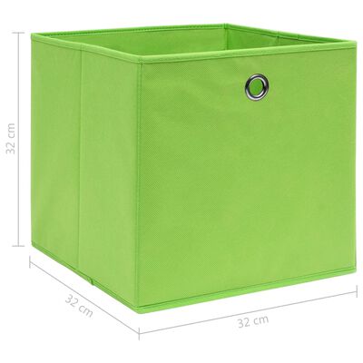 vidaXL Úložné boxy 10 ks, zelené 32x32x32 cm, látka