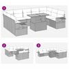 vidaXL 10-dielna záhradná sedacia súprava s vankúšmi polyratanová sivá