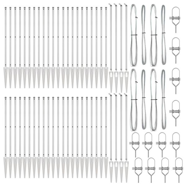 vidaXL Stĺp na plot. Iný 52 pcs Sivá 3,2 x 3,2 x 160 cm Oceľ