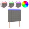 vidaXL Čelo postele s LED tmavosiv&eacute; 80x5x118/128 cm l&aacute;tka