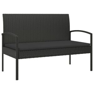 vidaXL Z&aacute;hradn&aacute; lavička s vank&uacute;&scaron;mi čierna 105 cm polyratan