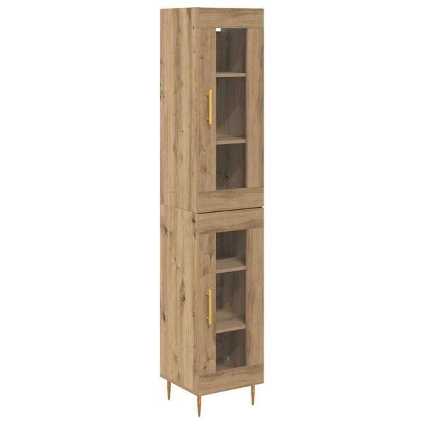 vidaXL Highboard 2 pcs Remeseln&yacute; dub Sklo