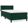 vidaXL Posteľn&yacute; r&aacute;m boxsping s matracom tmavozelen&yacute; 90x200 cm zamat