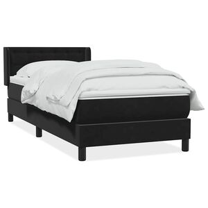 vidaXL Posteľn&yacute; r&aacute;m boxspring s matracom čierny 80x220 cm zamat