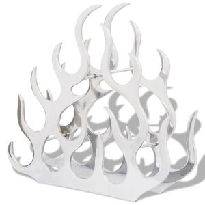 vidaXL Stojan na v&iacute;no na 11 flia&scaron;, strieborn&yacute;, hlin&iacute;kov&yacute;