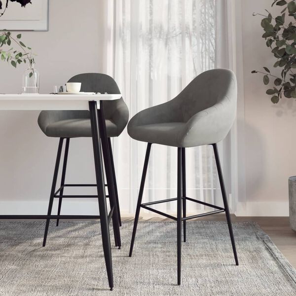 vidaXL Barov&eacute; stoličky 2 ks bledosiv&eacute; zamatov&eacute;