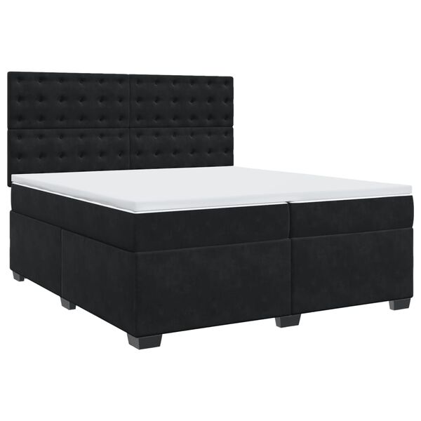 vidaXL Posteľn&yacute; r&aacute;m boxspring s matracom čierny 200x200 cm zamat