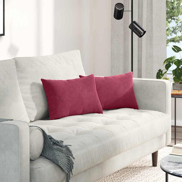vidaXL Vankúše na pohovku 2 pcs vínovo červená 50 x 30 cm