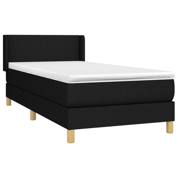 vidaXL Posteľn&yacute; r&aacute;m boxspring s matracom čierny 90x190 cm l&aacute;tka