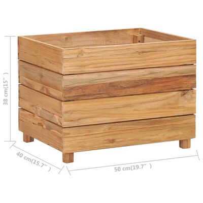vidaXL Vyvýšený záhon 50x40x38 cm, recyklované tíkové drevo a oceľ