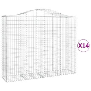 vidaXL Obl&uacute;kov&eacute; gabi&oacute;nov&eacute; ko&scaron;e 14 ks 200x50x160/180 pozinkovan&eacute; železo