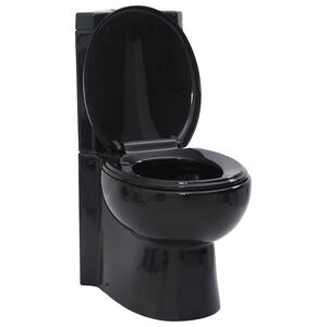 vidaXL Keramick&aacute; toaleta/WC do k&uacute;peľne, rohov&aacute;, čierna