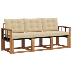 vidaXL Z&aacute;hradn&aacute; s&uacute;prava gaučov s vank&uacute;&scaron;om 3 pcs Pr&iacute;rodn&aacute; a b&eacute;žov&aacute;