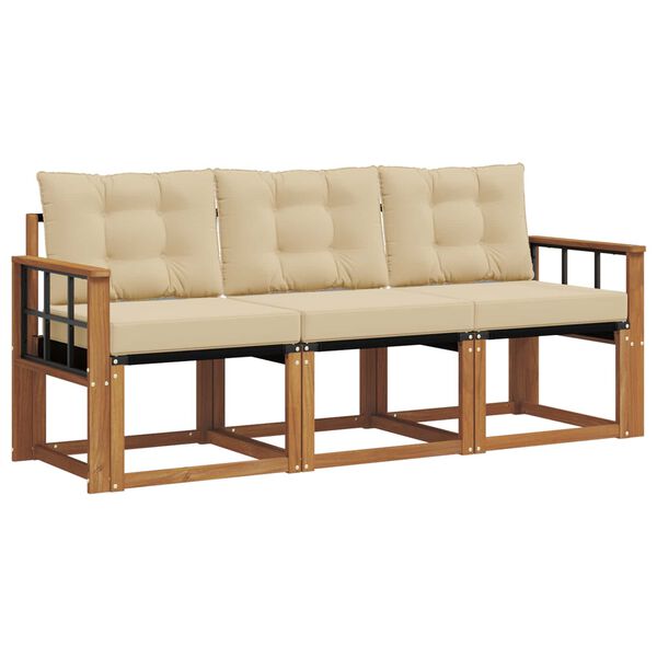 vidaXL Z&aacute;hradn&aacute; s&uacute;prava gaučov s vank&uacute;&scaron;om 3 pcs Pr&iacute;rodn&aacute; a b&eacute;žov&aacute;