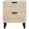 vidaXL Nočn&yacute; stol&iacute;k 2 pcs Biela 40 x 33 x 46 cm Mas&iacute;vne mango drevo