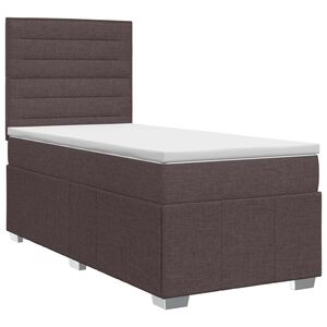 vidaXL Posteľ boxspring s matracom Tmavohned&aacute; 90 x 200 cm L&aacute;tka