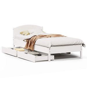 vidaXL Posteľ bez matraca biela 75x190 cm mas&iacute;vna borovica