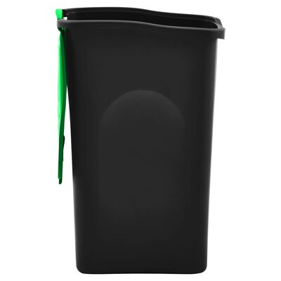vidaXL Odpadkový kôš s vyklápacím vekom 50 l, čierno zelený