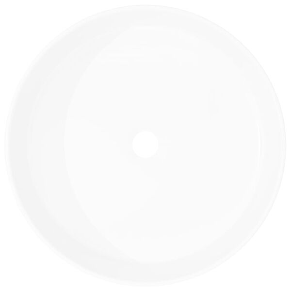 vidaXL Okr&uacute;hle keramick&eacute; um&yacute;vadlo, biele, 40x15 cm