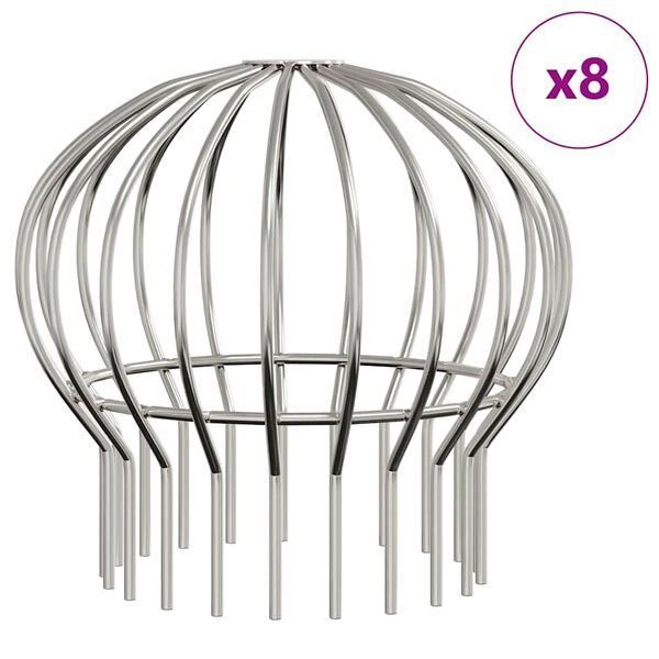 vidaXL Z&aacute;slepka na zvodov&uacute; r&uacute;rku 8 pcs Strieborn&aacute; 160 mm Nerezov&aacute; oceľ