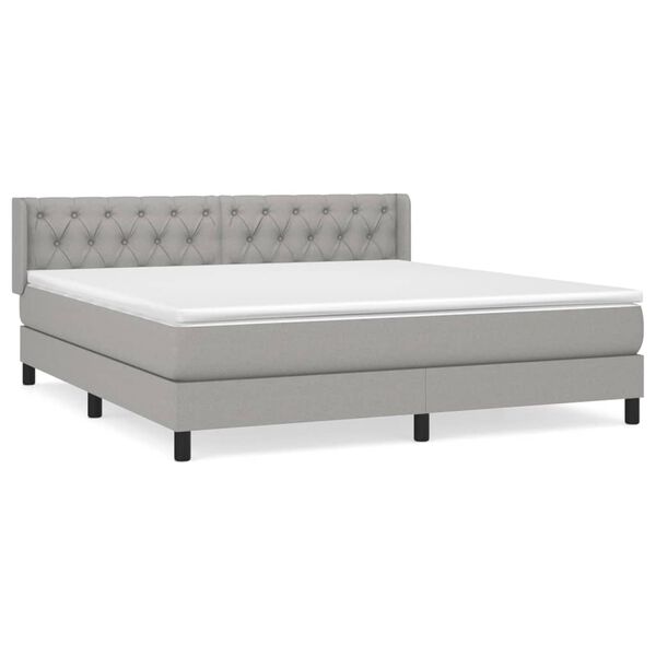 vidaXL Boxspring posteľ s matracom svetlosiv&aacute; 100x200 cm l&aacute;tka