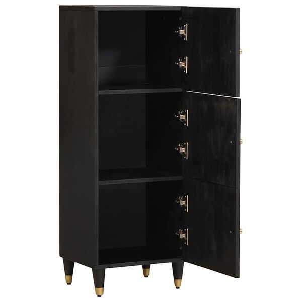 vidaXL Highboard s dverami Čierna 40 x 33 x 110 cm Mas&iacute;vne mango drevo