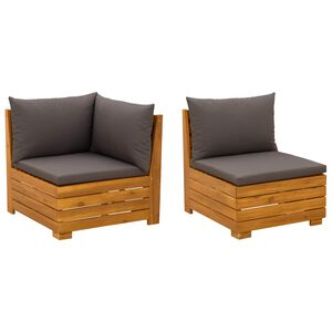 vidaXL Z&aacute;hradn&yacute; lounge set s vank&uacute;&scaron;om 2 Kus Hned&aacute; Pevn&eacute; ak&aacute;ciov&eacute; drevo