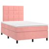 vidaXL Boxspring posteľ s matracom, ružov&aacute; 120x190 cm, zamat