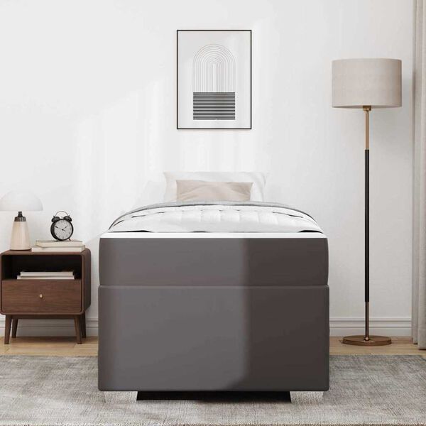 vidaXL R&aacute;m postele s matracmi Siv&aacute; 80 x 200 cm l&aacute;tka