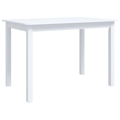 vidaXL Jedálenský stôl biely 114x71x75 cm masívne kaučukovníkové drevo
