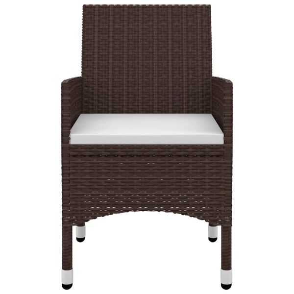 vidaXL 5-dielny z&aacute;hradn&yacute; jed&aacute;lensk&yacute; set so sed&aacute;kmi polyratan a sklo