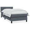 vidaXL Posteľn&yacute; r&aacute;m boxspring s matracom tmavosiv&yacute; 80x210 cm zamat