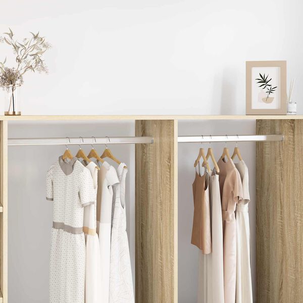 vidaXL Tyč do skrine 2 pcs Strieborn&aacute; 764 x 15 x 29 mm