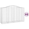 vidaXL Obl&uacute;kov&eacute; gabionov&eacute; ko&scaron;e 8 ks 200x50x120/140 cm pozink. železo