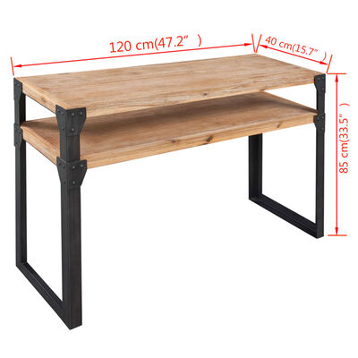 vidaXL Prístavný stolík, masívne akáciové drevo, 120x40x85 cm