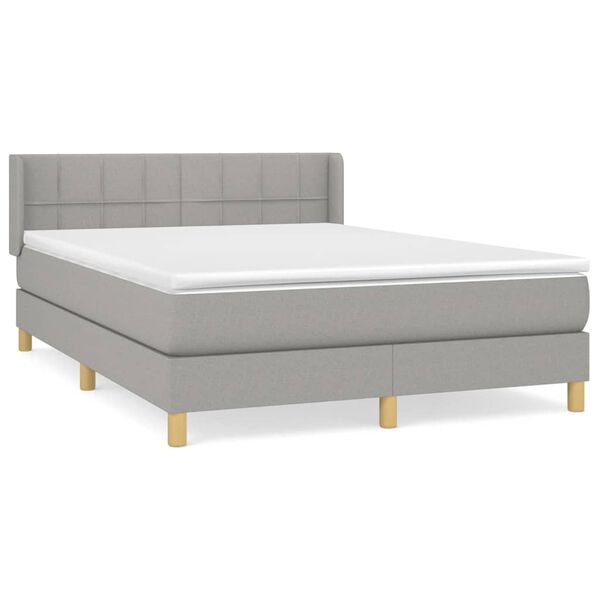vidaXL Boxspring posteľ s matracom bledosiv&aacute; 140x200 cm l&aacute;tka