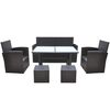 vidaXL 6-dielna vonkajšia jedálenská súprava s vankúšmi hnedá polyratanová