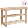 vidaXL Botn&iacute;k s lavičkou 2-v-1 mas&iacute;vne drevo 2 ks
