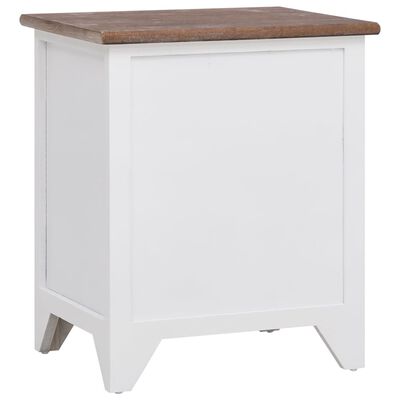 vidaXL Nočný stolík 2 ks, s 2 zásuvkami, hnedý a biely