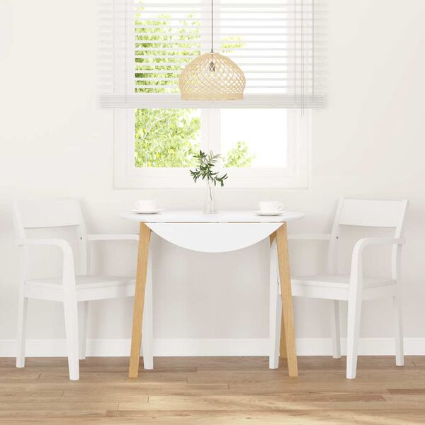 VidaXL jedálenské stoličky 2 ks Biela masívna drevená guma