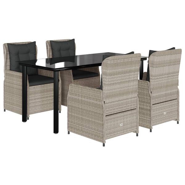 vidaXL 5-dielna z&aacute;hradn&aacute; jed&aacute;lensk&aacute; sada vank&uacute;&scaron;e bledosiv&aacute; polyratan