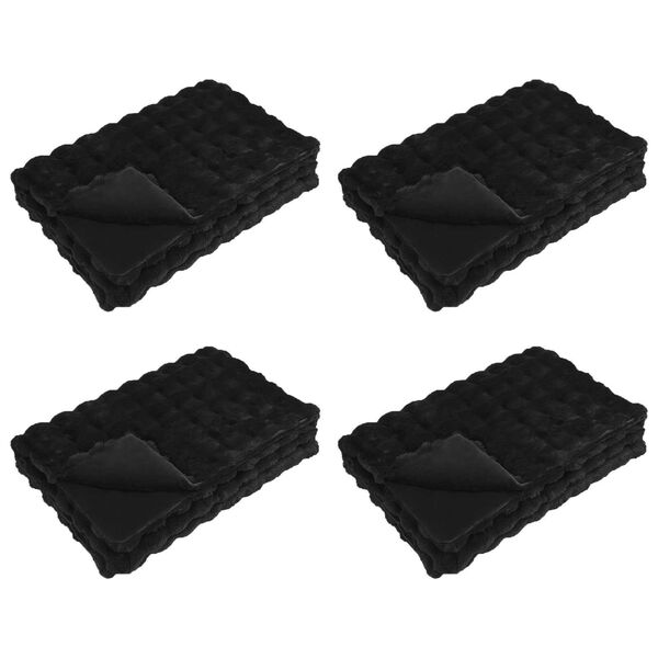 vidaXL Umel&yacute; kr&aacute;lič&iacute; kožu&scaron;inov&yacute; pl&eacute;d Olite 4 pcs Čierna 130 x 150 cm
