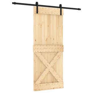 vidaXL Posuvn&eacute; dvere Pr&iacute;rodn&aacute; a čierna 85 x 210 cm