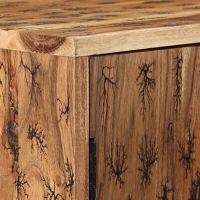 vidaXL Komoda masívne akáciové drevo s fraktálnymi vzormi 120x30x75 cm