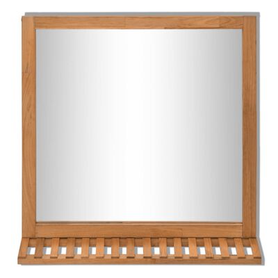 vidaXL Kúpeľňová skrinka so zrkadlom, masívne orechové drevo