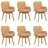vidaXL Otočn&eacute; jed&aacute;lensk&eacute; stoličky 6 pcs Boucl&eacute; B&eacute;žov&aacute; 54 x 58 x 87 cm