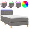 vidaXL Posteľ boxsping s matracom a LED tmavosiv&aacute; 80x200 cm l&aacute;tka