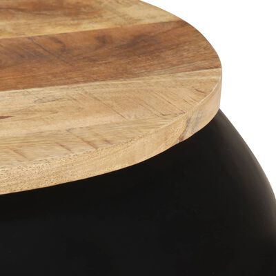 vidaXL Konferenčný stolík čierny 68x68x30 cm masívne mangovníkové drevo